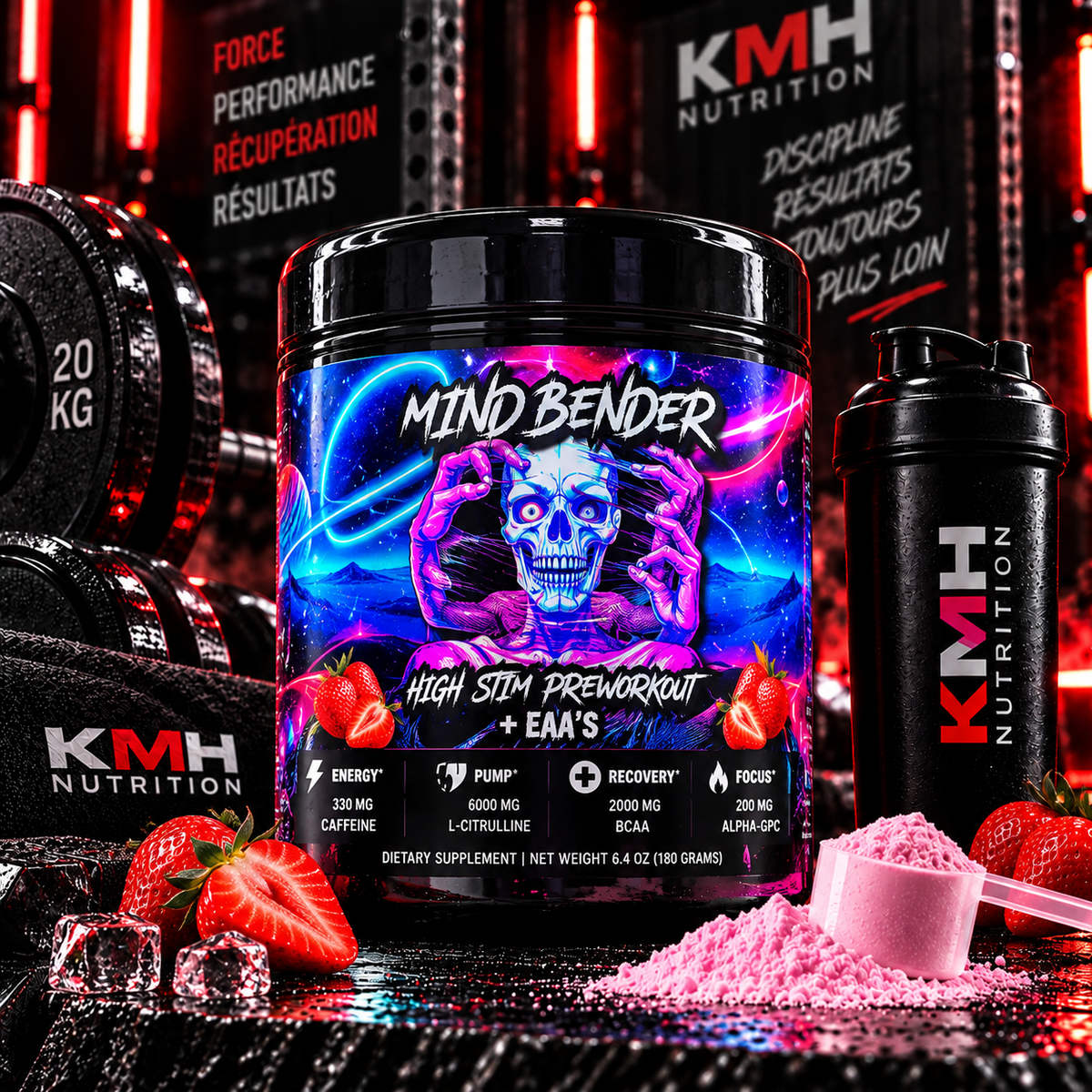 MINDBENDER Pré-entraînement puissant avec BCAA - 20/10 portions
