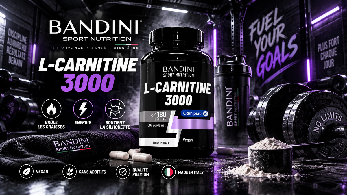 Bandini® L-Carnitine 3000, 180 gélules avec Carnipure® à Haute Dose